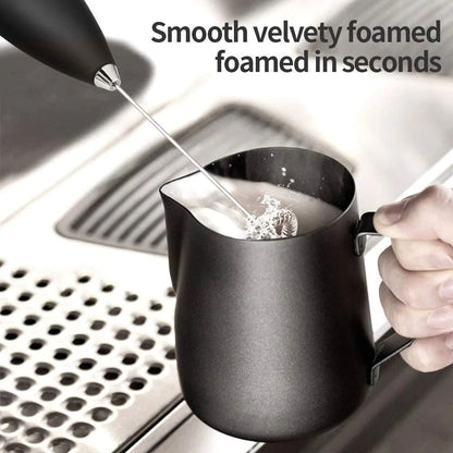 Pro Milk Frother Handheld with Stand - Powerful Coffee Frother Electric Handheld Mixer & Foam Maker - Battery Operated Frother for Coffee, Lattes, Matcha & More